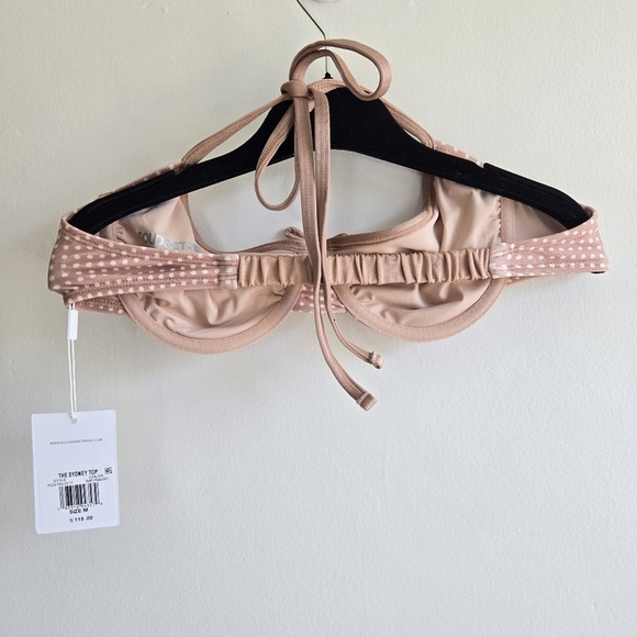 New Solid & Striped Sydney Baby Polkadot Taupe Bikini Top/Bottom Set NWT Medium - Picture 7 of 11